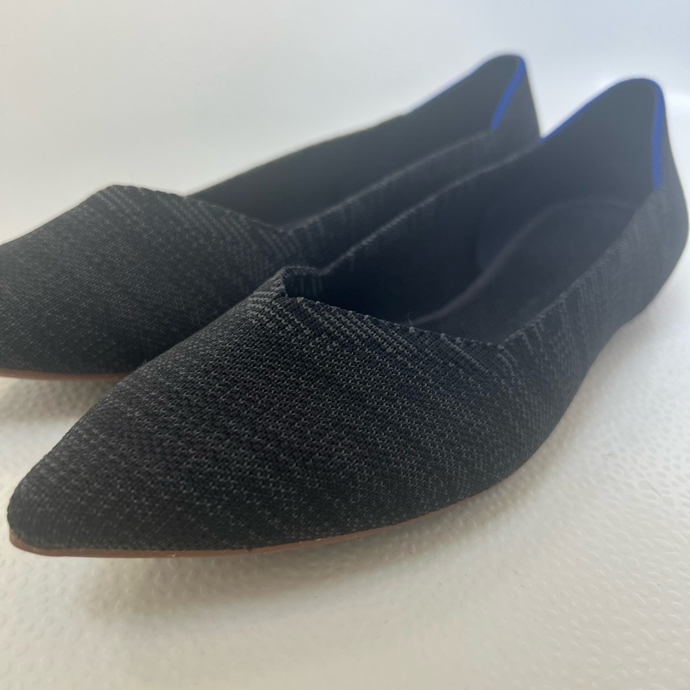 Rothy's The Point II flats in a black knitted gray marled pattern size 8.5 - Picture 3 of 5